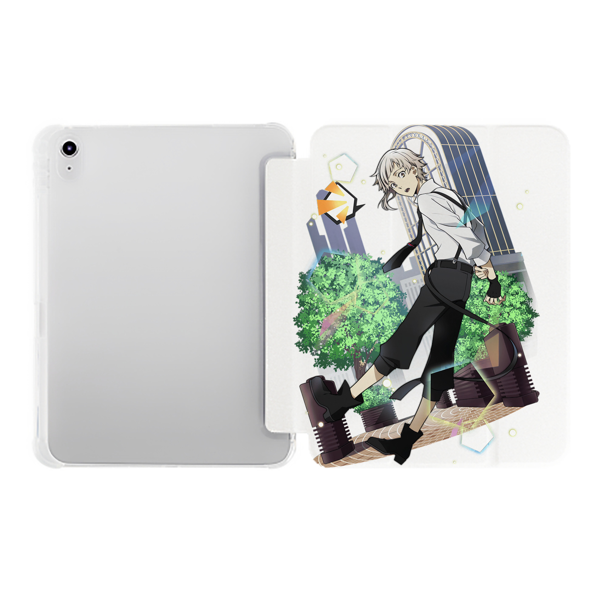 （画像用） 文豪ストレイドッグス Bungo Stray Dogs IPad ケース ペン収納付き 三つ折りスタンド PUレザー×シリコン 対応機種9.5/10.5/10.9インチ